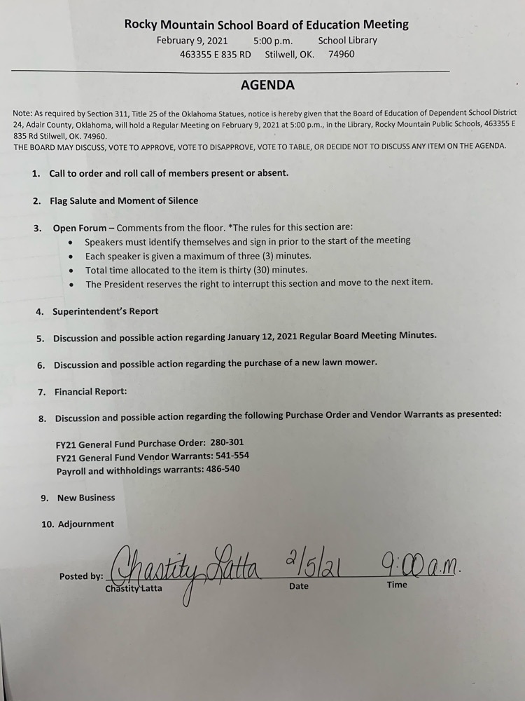 Feb 2021 Meeting Agenda