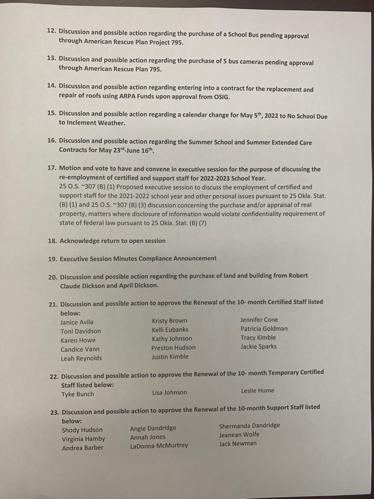 May 2022 School Board Meeting Agenda pg 2