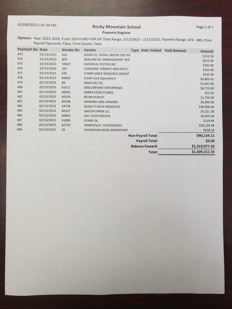 February 2023 Payment Register pg 2