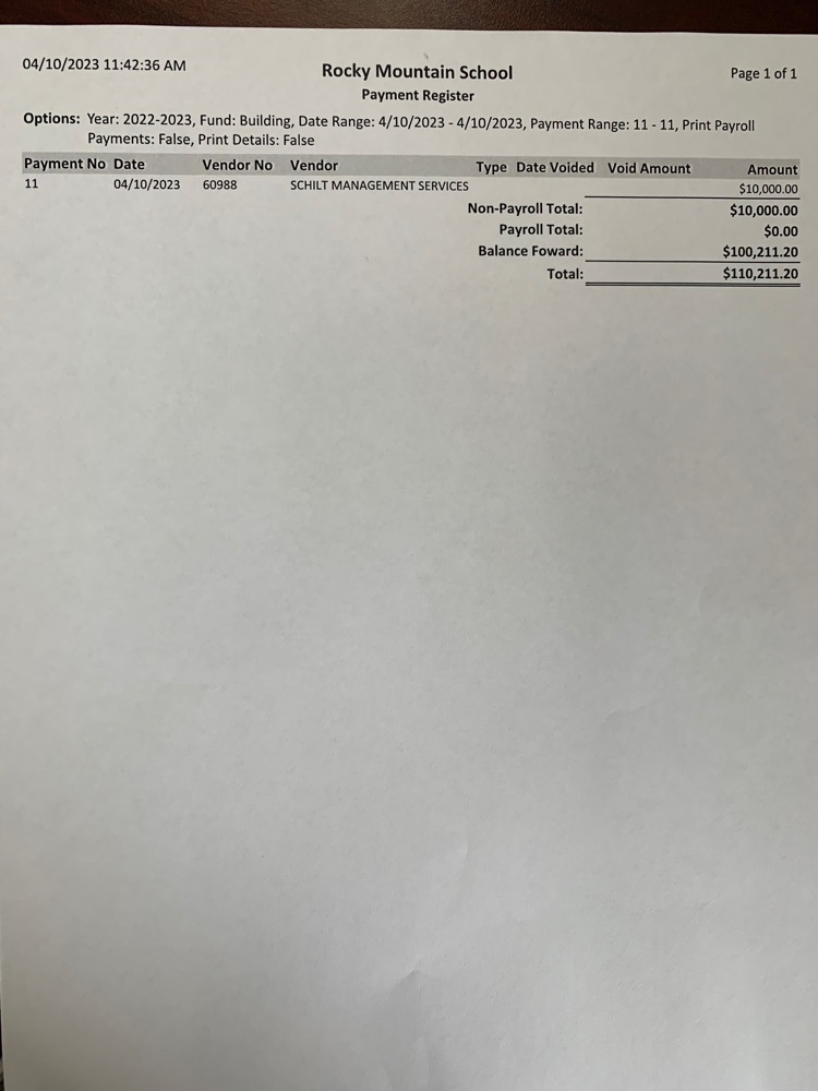 April 2023 Payment Register pg 1