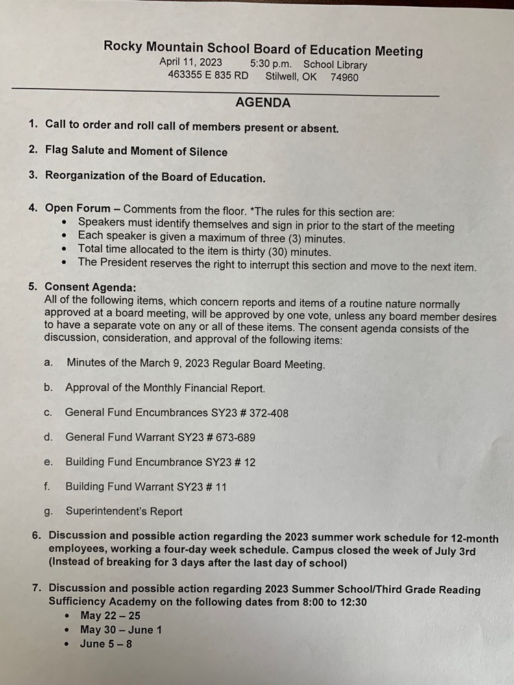 April 2023 Board Meeting Agenda pg 1